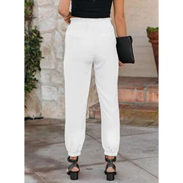 Dokotoo Womens Joggers Scrub Pant Business Work Casual Drawstring High Waist Cute Joggers Plus Size ...