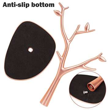 Metal Jewelry Tree Stand- Elegant, Classy Jewelry Organizer Stand- Durable Tree Jewelry Holder Stand for Necklaces, Rings & More- Hanging Metal Jewelry Display Stand- Decorative Necklace Holder