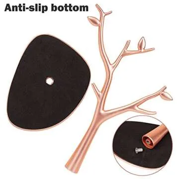 Metal Jewelry Tree Stand- Elegant, Classy Jewelry Organizer Stand- Durable Tree Jewelry Holder Stand for Necklaces, Rings & More- Hanging Metal Jewelry Display Stand- Decorative Necklace Holder