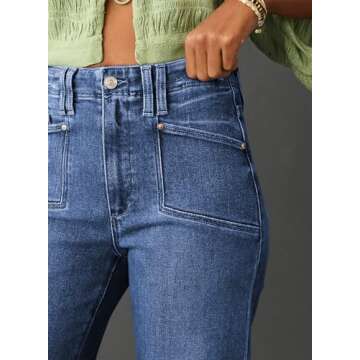 Astylish Wide Leg Jeans for Women High Waisted Straight Leg Denim Pants Casual Jean Stretch Trousers...