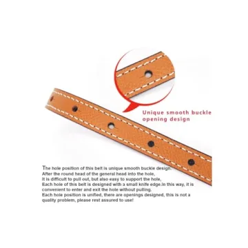 SUPLEAP Women's Reversible Leather Belt Gold Buckle