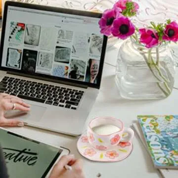 Koythin Handmade Ceramic Coffee Mug with Saucer