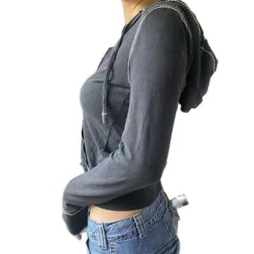 KMBANGI Women Y2K Zip Up Hoodie - Stylish & Comfortable