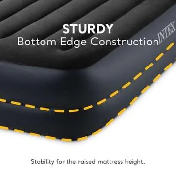 Intex Raised Airbed Mattress with Built-in Pump, Dura-Beam Plus Pillow, Twin - Portable Inflatable Luxury Blow-Up Bed for Adults, Camping, Guests