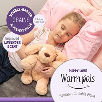 Warm Pals - Puppy Love - 1.5lbs - Cozy Microwavable Lavender Scented Plush Toys - Heated Stuffed Ani...
