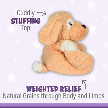 Warm Pals - Puppy Love - 1.5lbs - Cozy Microwavable Lavender Scented Plush Toys - Heated Stuffed Animal - Heatable Coolable Bedtime Comfort Plushie