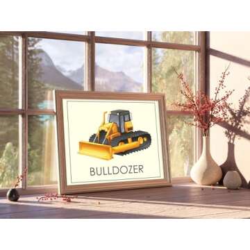 Boys Trucks Construction Wall Décor (Set of 6) Art Print - 8x10 (Unframed) | Room Décor for Little Builders and Truck Enthusiasts | Living Room Décor for Boys | Inspire Imagination and Adventure