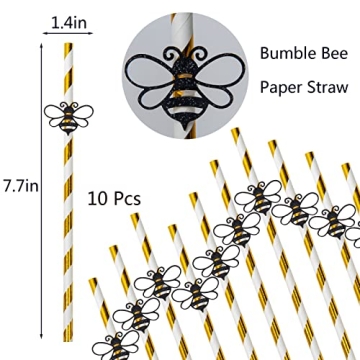 Bumble Bee Paper Straw Decor for Fun Parties and Events