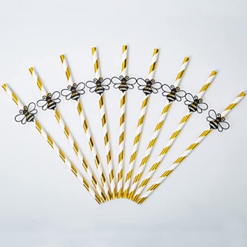 Bumble Bee Paper Straw Decor for Fun Parties and Events
