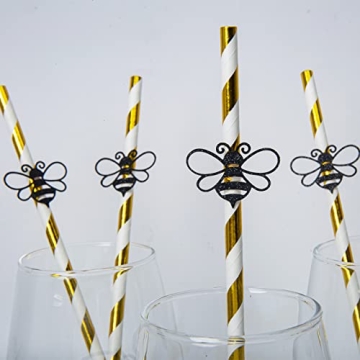 Bumble Bee Paper Straw Decor for Fun Parties and Events