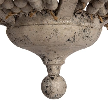 Round Wood Beaded Chandelier Rustic Bohemian Lighting