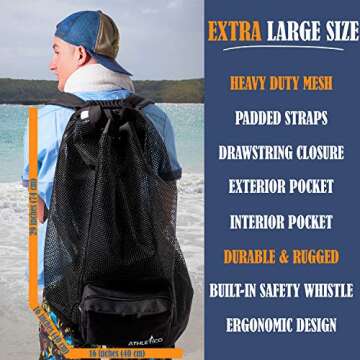 Athletico Scuba Diving Bag - XL Mesh Travel Backpack for Scuba Diving and Snorkeling Gear & Equipmen...