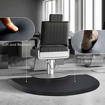 Salon Mats for Hair Stylists - 3'x4' Barber Shop Anti-Fatigue Floor Mat