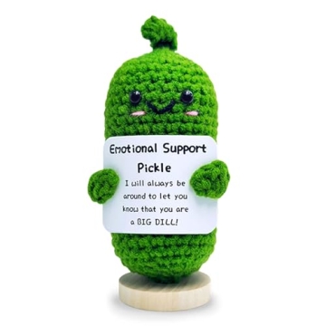 Handmade Mini Funny Positive Emotional Support Pickle - Cute Knitted Gift