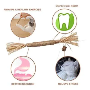 PAZ'S GIFT Natural Cat Chew Toy Sticks for Dental Care