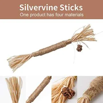 PAZ'S GIFT Natural Cat Chew Toy Sticks for Dental Care