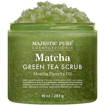 Majestic Pure Matcha Green Tea Scrub for Exfoliation and Moisture