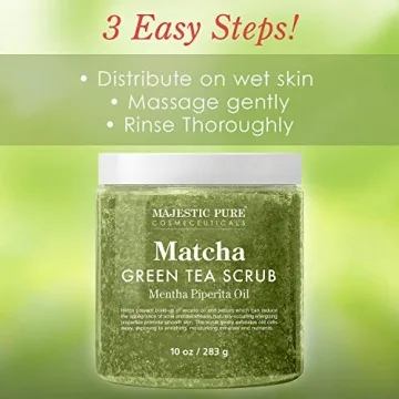 Majestic Pure Matcha Green Tea Scrub for Exfoliation and Moisture