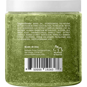 Majestic Pure Matcha Green Tea Scrub for Exfoliation and Moisture