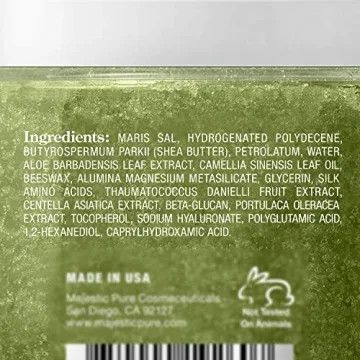 Majestic Pure Matcha Green Tea Scrub for Exfoliation and Moisture