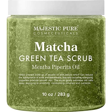 Majestic Pure Matcha Green Tea Scrub for Exfoliation and Moisture