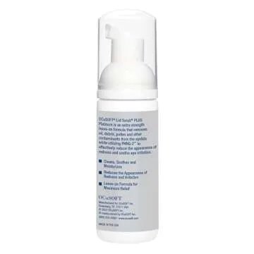 OCuSOFT Lid Scrub PLUS Platinum Extra Strength Foaming Eyelid Cleanser - Leave-On Eyelid & Eyelash Cleanser with Phytosphingosine to Remove Oil, Dirt & Makeup -1.68 fl oz