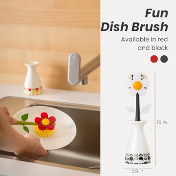 Vigar Flower Power Kitchen Dish Brush for Easy Cleaning