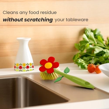 Vigar Flower Power Kitchen Dish Brush for Easy Cleaning