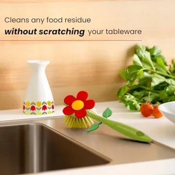 Vigar Flower Power Kitchen Dish Brush for Easy Cleaning