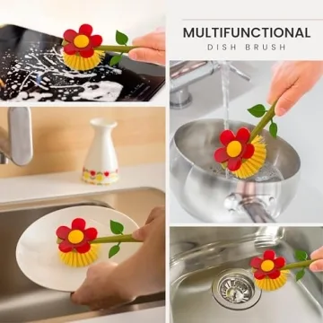 Vigar Flower Power Kitchen Dish Brush for Easy Cleaning