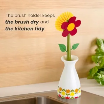 Vigar Flower Power Kitchen Dish Brush for Easy Cleaning