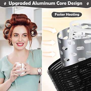 Thermal Rollers 24PCS Jumbo Hair Curlers with Clips, Large Rollers Set with 63mm 48mm 36mm Self Grip for Long Medium Short Hair Volume