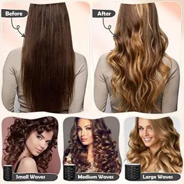 Thermal Rollers 24PCS Jumbo Hair Curlers with Clips, Large Rollers Set with 63mm 48mm 36mm Self Grip for Long Medium Short Hair Volume