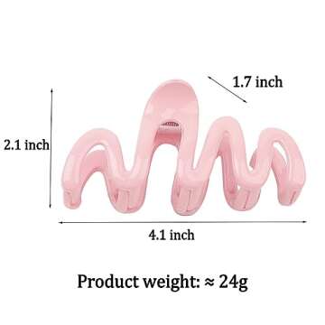 6pcs Colorful Jelly Wave Hair Accessories: Large Claw Clips for Women, Cute Thick Hair Clips for Gir...