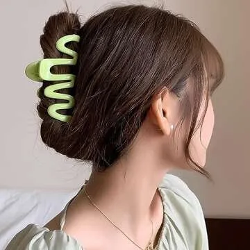 6pcs Colorful Jelly Wave Hair Accessories: Large Claw Clips for Women, Cute Thick Hair Clips for Girls, Irregular Plastic Shark Clips