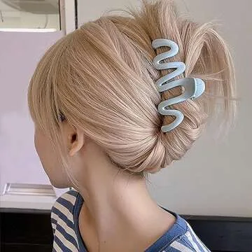 6pcs Colorful Jelly Wave Hair Accessories: Large Claw Clips for Women, Cute Thick Hair Clips for Girls, Irregular Plastic Shark Clips