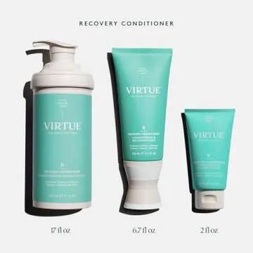 VIRTUE Recovery Conditioner with Keratin Hydrates, Softens, and Renews Damaged Hair, Sulfate Free, Color Safe