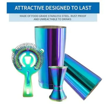 Safring Boston Cocktail Shaker Bar Set, Weighted Boston Shaker Tins, Bartender Kit with 18oz & 28oz Mixed Drink Shaker, Hawthorne Strainer, Double Measuring Jigger