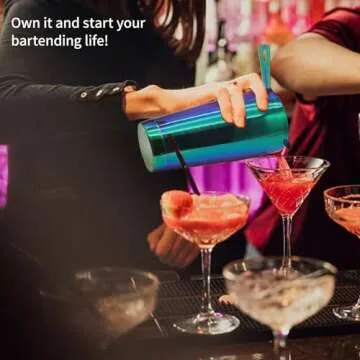 Safring Boston Cocktail Shaker Bar Set, Weighted Boston Shaker Tins, Bartender Kit with 18oz & 28oz Mixed Drink Shaker, Hawthorne Strainer, Double Measuring Jigger