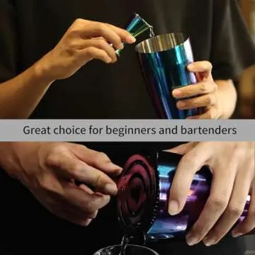 Safring Boston Cocktail Shaker Bar Set, Weighted Boston Shaker Tins, Bartender Kit with 18oz & 28oz Mixed Drink Shaker, Hawthorne Strainer, Double Measuring Jigger