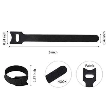 BALABALA Reusable Fastening Cable Ties 6 in Cable Management Ties 100 pcs Cable Straps Wire Ties Adj...