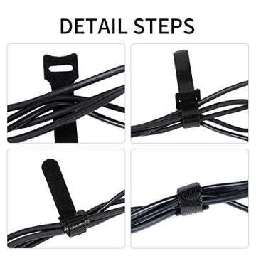 BALABALA Reusable Fastening Cable Ties 6 in Cable Management Ties 100 pcs Cable Straps Wire Ties Adjustable Cord Organizer for Home Office Data Centers Electronics PC TV
