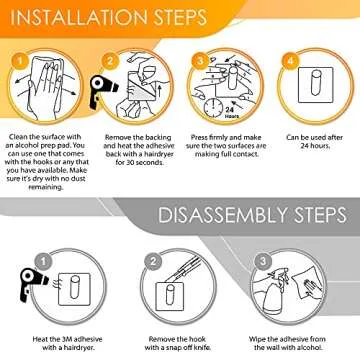 SAYONEYES Matte Black Self Adhesive Towel Hooks for Bathroom Wall Door Mounted - SUS304 Stainless Steel Strong Strips Stick on 3M Wall Hooks for Hanging Coat, Hat, Bag, Key, Jacket – 4 Pack