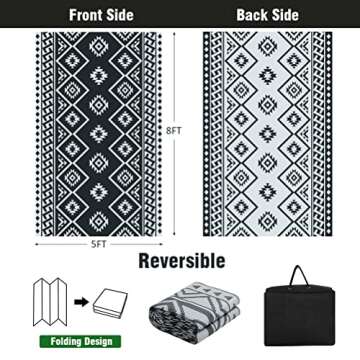 LILIOFFIC Reversible Mats - Plastic Straw Rug, 5' x 8' Outdoor Rug for Patio Clearance Decor, Modern...