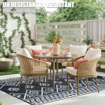 LILIOFFIC Reversible Mats - Plastic Straw Rug, 5' x 8' Outdoor Rug for Patio Clearance Decor, Modern Area Rugs, Floor Mat for Outdoors, RV, Backyard, Deck, Picnic, Beach, Trailer, Camping, Grey