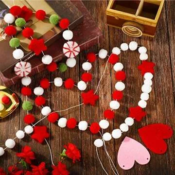 Tatuo Felt Ball Garland Set for Elegant Christmas Decor