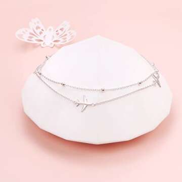Yearace Airplane Jelwery S925 Sterling Silver Airplane Anklet for Women Jelwery for Stewardess Flight Attendants Pilots World Travel Flight Jewelry Best Mothers Day