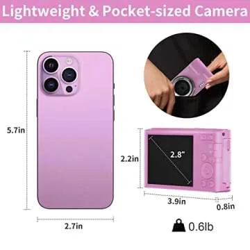 Saneen Digital Camera for Photography, 4K Vlogging Camera for YouTube, 48MP 16X Digital Zoom 2.8” Point and Shoot Camera for Kids, Teens, Beginners, with 32GB SD Card & 2 Rechargeable Batteries -Pink