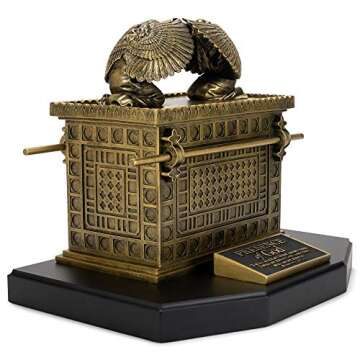 Lighthouse Christian Products Ark of The Covenant Antique Gold Tone 4.5 x 7 Hand-Cast Resin Mounted Sculpture