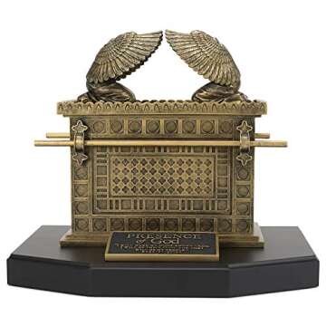 Lighthouse Christian Products Ark of The Covenant Antique Gold Tone 4.5 x 7 Hand-Cast Resin Mounted Sculpture